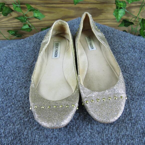 Steve Madden Women's Kstudo Sparkle Ballet Gold Synthetic Sz 8 Medium  Used 2025 - Picture 2 of 6